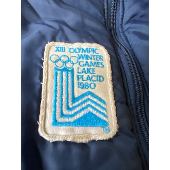 Official vintage 1980 Lake Placid Winter Olympic 80s bomber Jacket Size Large L - Picture 4 of 16
